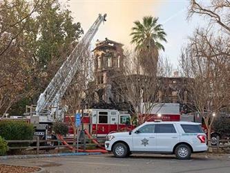 Chico Fire at the Bidwell Mansion, which was under renovation at the time of the fire.