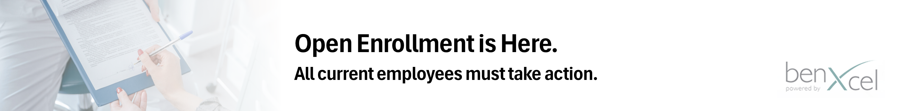 Graphic directing employees to sign up during open enrollment 