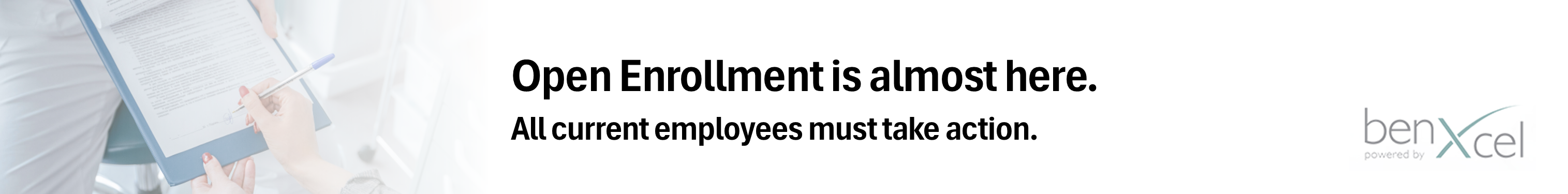 Graphic directing employees to sign up during open enrollment 