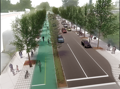 Rendering of Alternative 1: Main Street