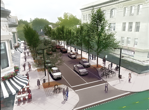 Rendering of Alternative 1: Broadway Street