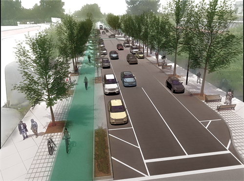 Rendering of Alternative 2: Main Street