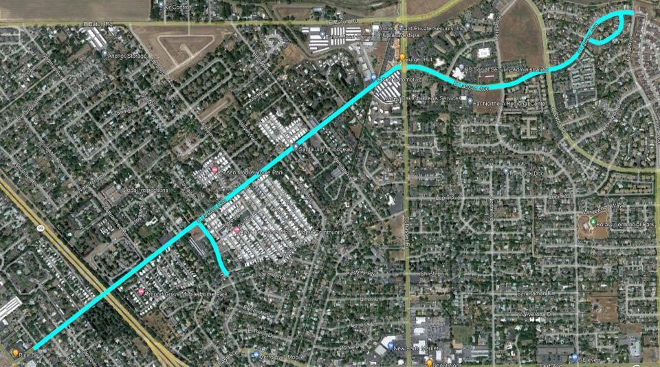 Image showing the project limits of E. Lassen Avenue as described above.