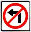 no left turn sign