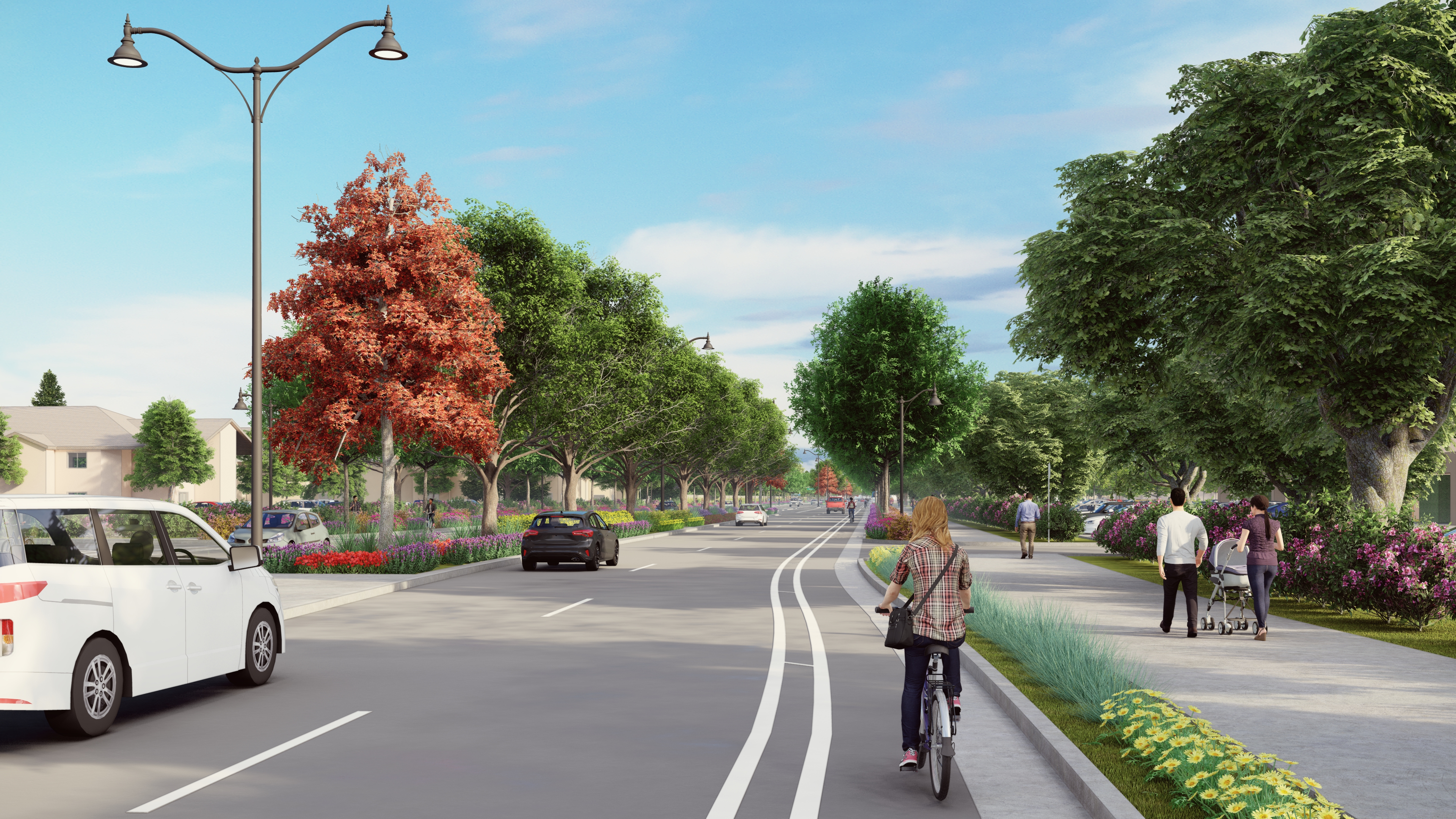 Rendering of future Bruce Road facing south from E 20th Street